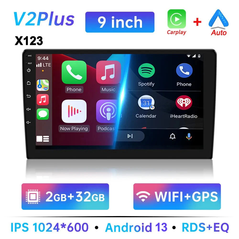 LOR MALE 7/9/10 Inch Universal Android 13 Car Radio 32G/64G Autoradio Android 2 Din Car Radio GPS BT Central Multimedia Smart Car Systems