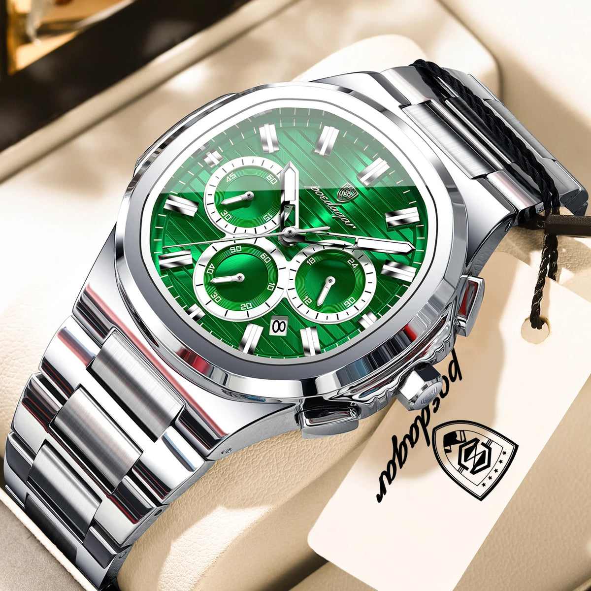 LOR MALE POEDAGAR Top High Quality Man Watch Luminous Waterproof Stainless Steel Men Clock Date Chronograph Quartz Business Men's Watches