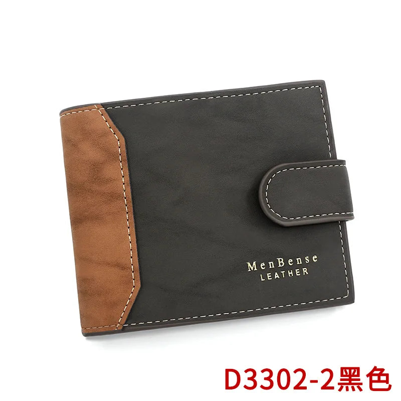 LOR MALE Men's Wallet with Hasp Business Card Holder Case Male Short Purse PU Leather Money Bag for Men Credit Card Wallets