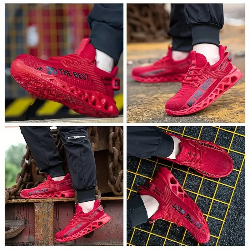LOR MALE Safety Protective Mining Boots Men Steel Toe Safety Shoes Anti-smash Anti-puncture Function Work Shoes Fashion Multicolored