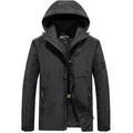 LOR MALE Jacket Men's Spring Autumn New Men Jacket Solid Color Hooded Jackets Casual Coat Men's Business Coats Size M-6XL 7XL Hat Detacha