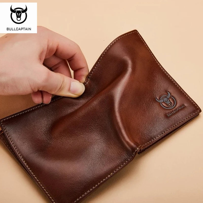 LOR MALE Men's High-End Genuine Leather Wallet, Short Style, Multi-Card Holder, Embossed Ultra-Thin Bi-Fold Wallet, Large Capacity, Multi-Card Slots, Credit Card Holder, Multifunctional Coin Purse, Men's Wallet, Men's Valentine's Day