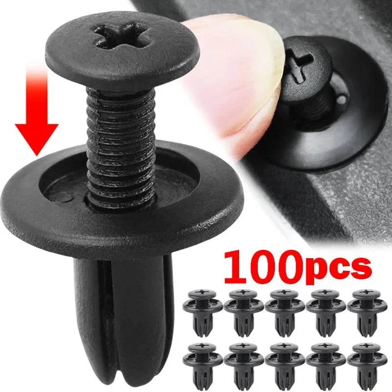 LOR MALE 1/5/10/30/50/100pcs 8mm Plastic Rivets Fasteners Screw Car Bumper Fender Black Rivet Car Fastener Clips for Toyota Focus Kia Nis