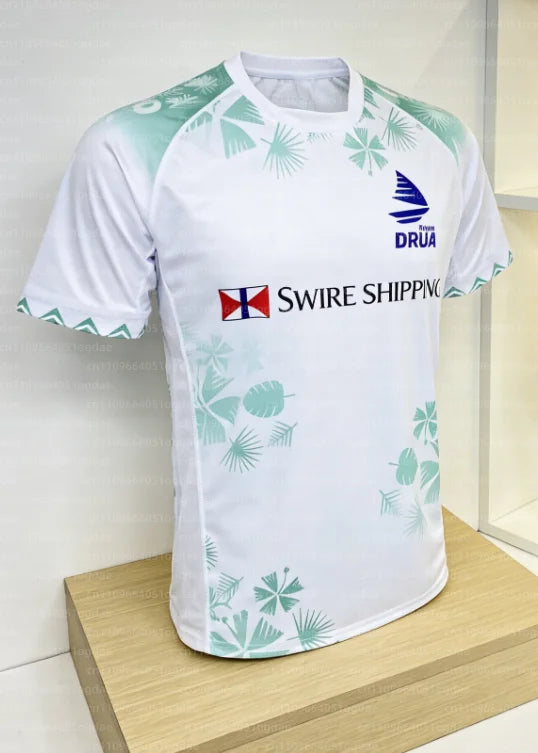 2026 Men's Fiji Drua Rugby Singles Jersey T-Shirt Adult Training Uniform Short-Sleeved Men's O-Neck Quick Drying Sports T-Shirt