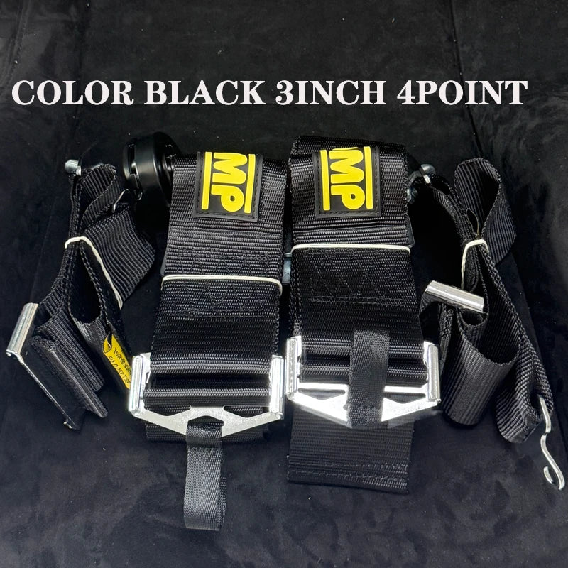 LOR MALE Blue 4 Points Seat Belt 3 Inch Racing Car Safety Belt Harness High Quality Seat Belt Strap Polyester With Quick Release Camlock
