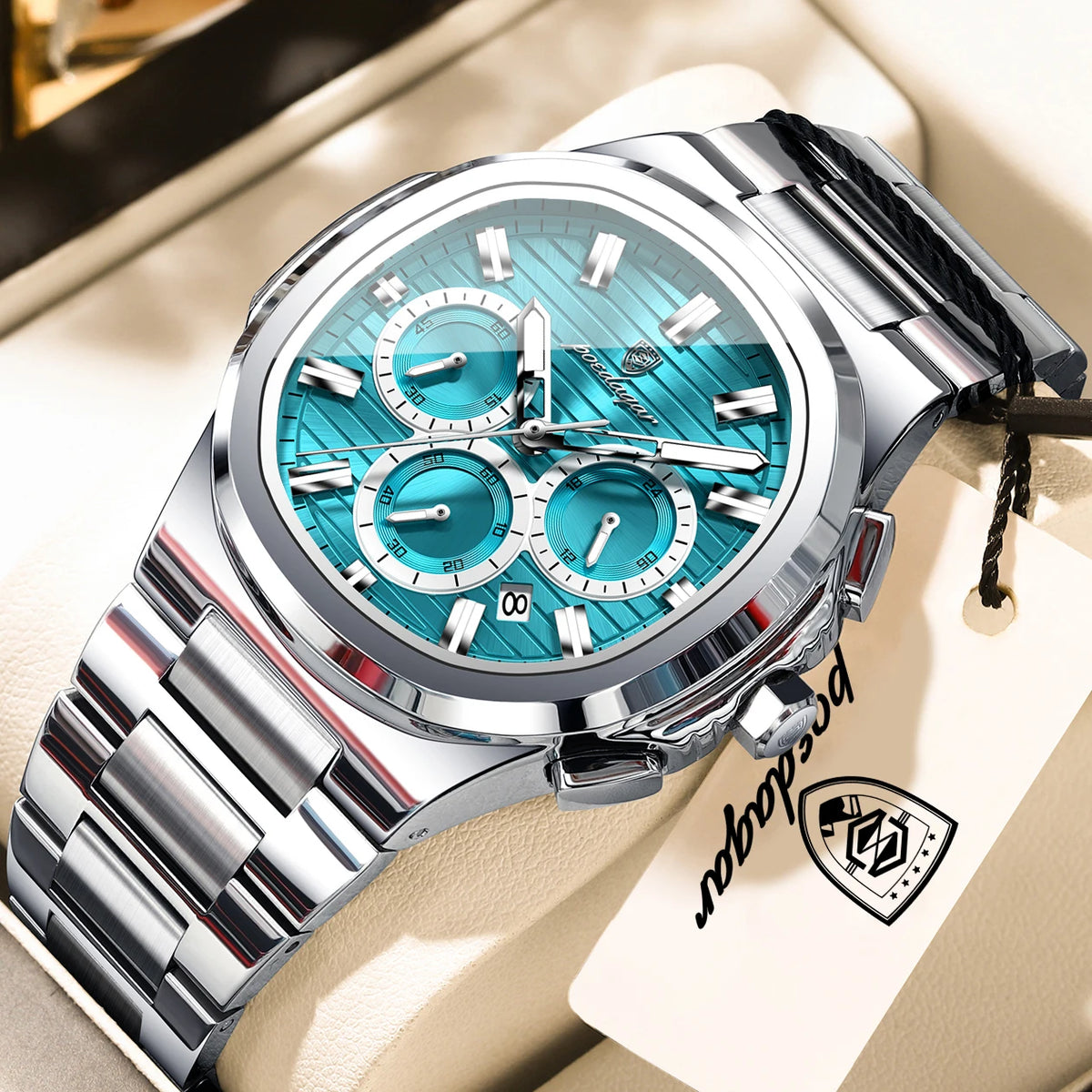 LOR MALE POEDAGAR Top High Quality Man Watch Luminous Waterproof Stainless Steel Men Clock Date Chronograph Quartz Business Men's Watches