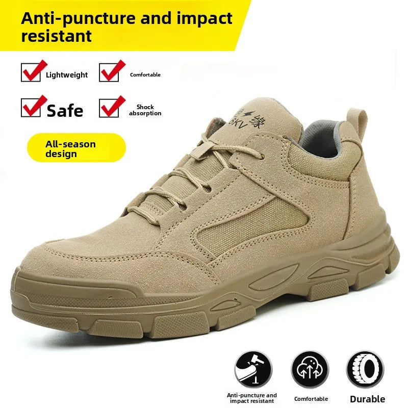 LOR MALE Men's Safety Work Boots Steel Toe Anti-impact Comfortable Soft Bottom Anti-wear Construction Site Shoes  Welding Prot...
