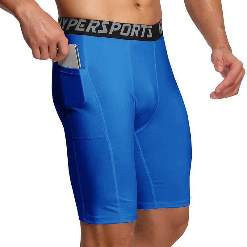 LOR MALE Men Running Short  Quick Dry Leggings Mens Compression Tights Gym Fitness Sport Shorts Male Trunks