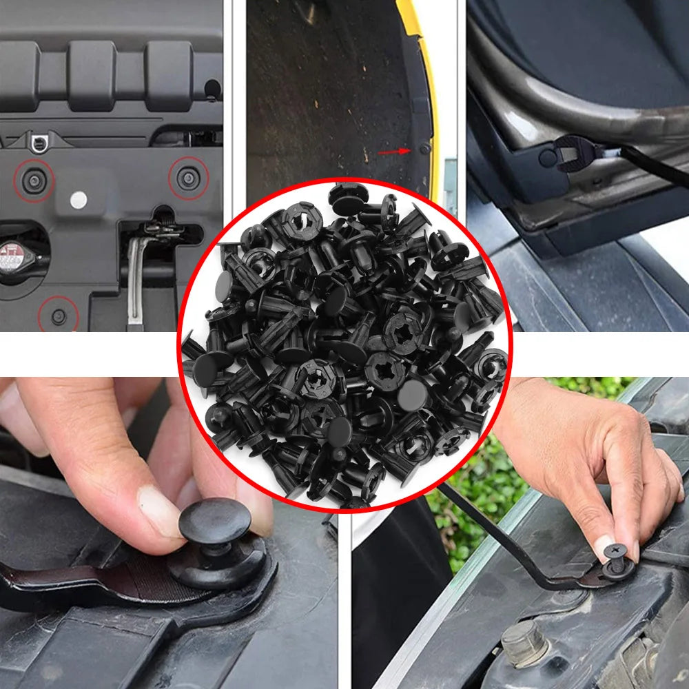 LOR MALE 190pcs Car Retainer Clips 6 Sizes Fasteners Automotive Plastic Clips Kit Auto Trim Panel Clip Mixed Car Body Bumper Rivet
