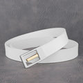 LOR MALE High quality belts 2.9cm exquisite Silvery slide buckle fashion brand luxury genuine leather white casual young waist strap B666