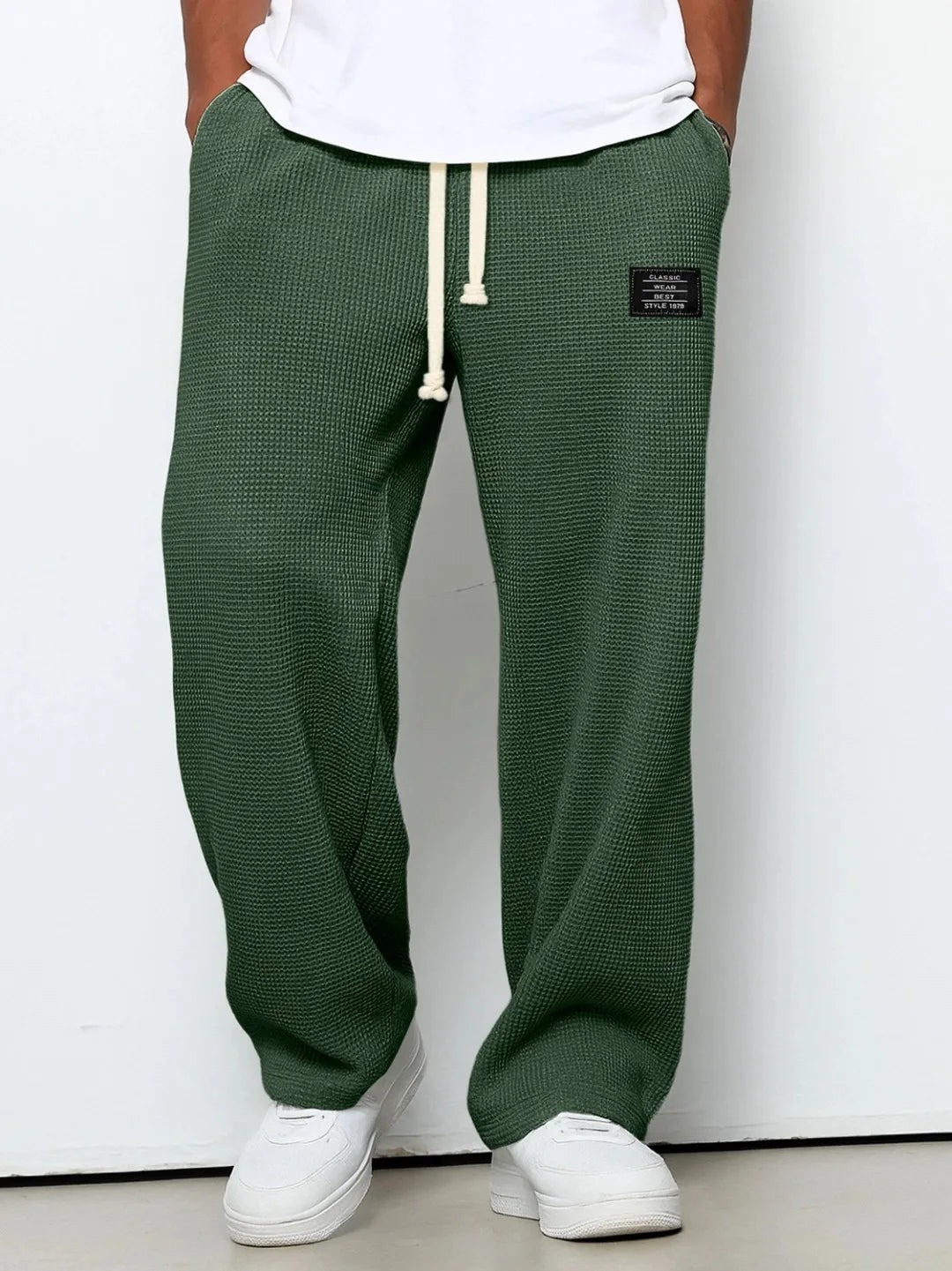 LOR MALE Pant Men 2026 Casual Spring/Autumn Straight-Leg Sweatpants Wide-Leg Elastic Waist Sportswear Pants Men's Clothing