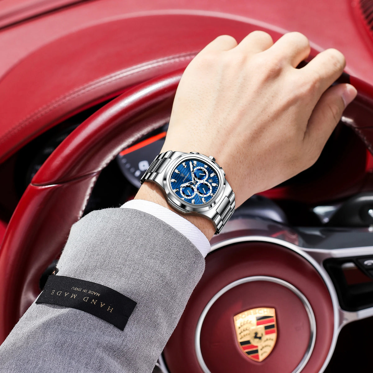 LOR MALE POEDAGAR Top High Quality Man Watch Luminous Waterproof Stainless Steel Men Clock Date Chronograph Quartz Business Men's Watches