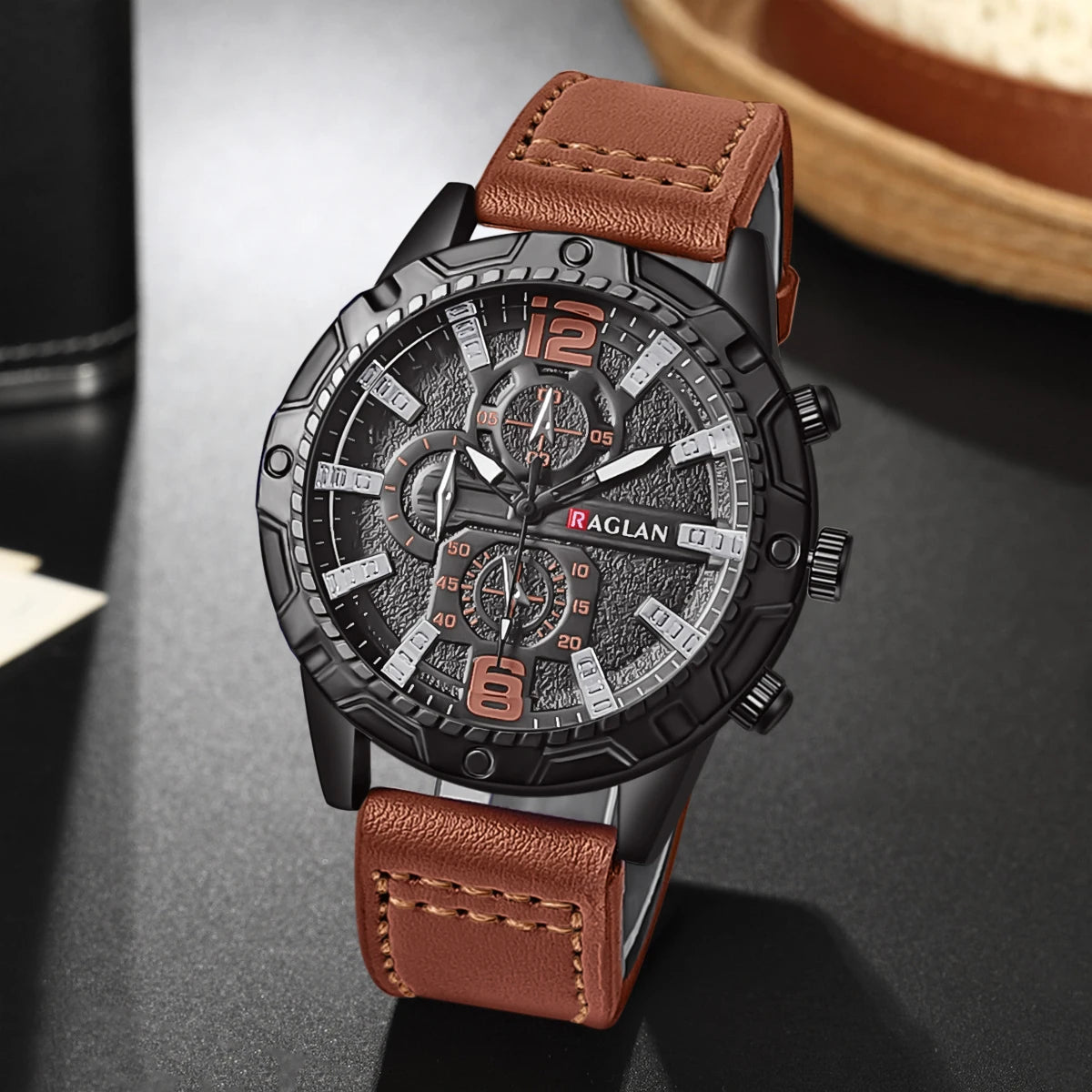 LOR MALE Top Brand Watch Watches Leather Strap Clock Man Wristwatch Gift Relogio