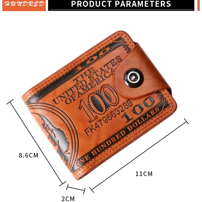 LOR MALE Men's Wallets  Dollar PatternWallet Male Leather Walet Photo Card HolderFashion Large Capacity Wallet Purse Bag