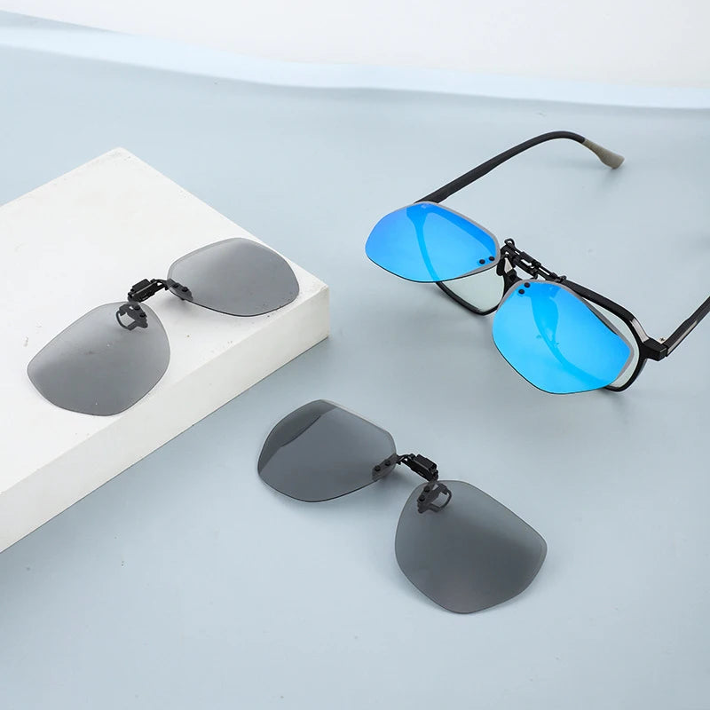 LOR MALE Polarized Clip On Sunglasses Men Women Photochromic Car Driver Goggles Night 2