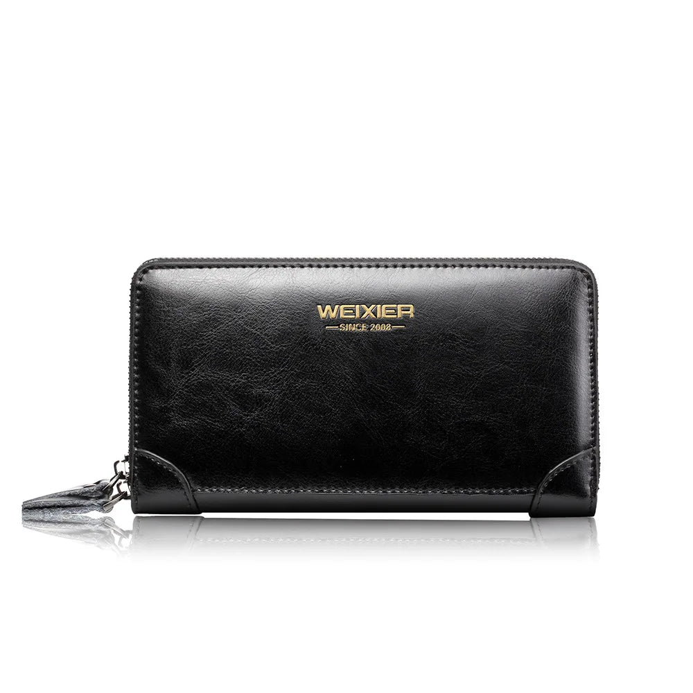 LOR MALE Wallet Long Wallet Quality Pu Leather Wallet Double Zipper Coin Pocket