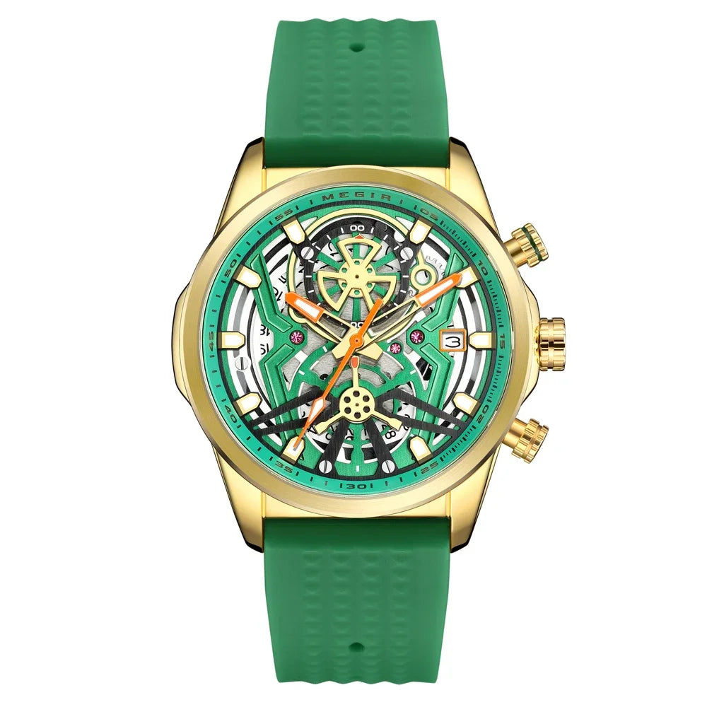 LOR MALE Sport Chronograph Watches Top Luxury Brand MEGIR Quartz Waterproof Man WristWa 3