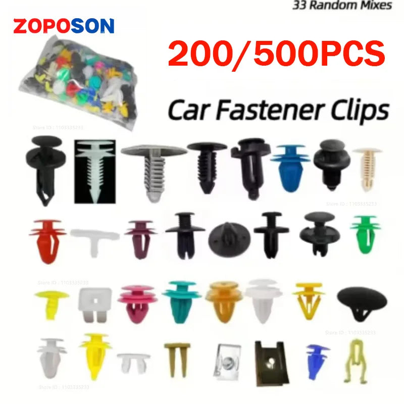 LOR MALE 200/500pcs Universal Hybrid Car Bumper Engine Expansion Rivet Door Trim Panel Snap
