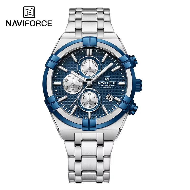 LOR MALE NAVIFORCE Business Men's Quartz Chronograph Elegant Wild Waterproof Date Display Male Wristwatch High Quality Man Watches NF8042