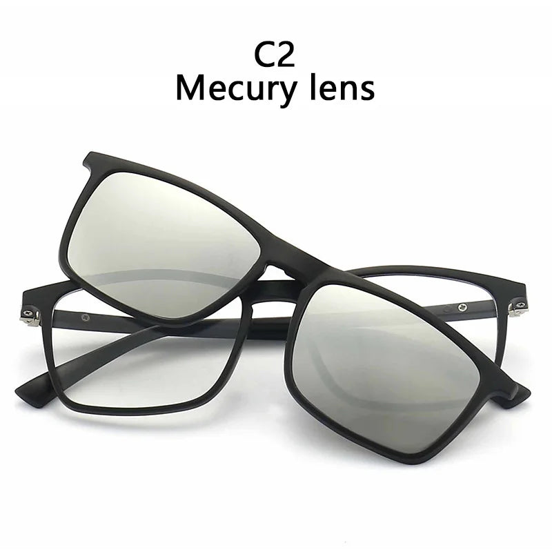 LOR MALE Polarized Sunglasses Men Women 2 In 1 Magnetic Clip On Glasses TR90 Optical Prescription Eyewear Frames Eyeglasses
