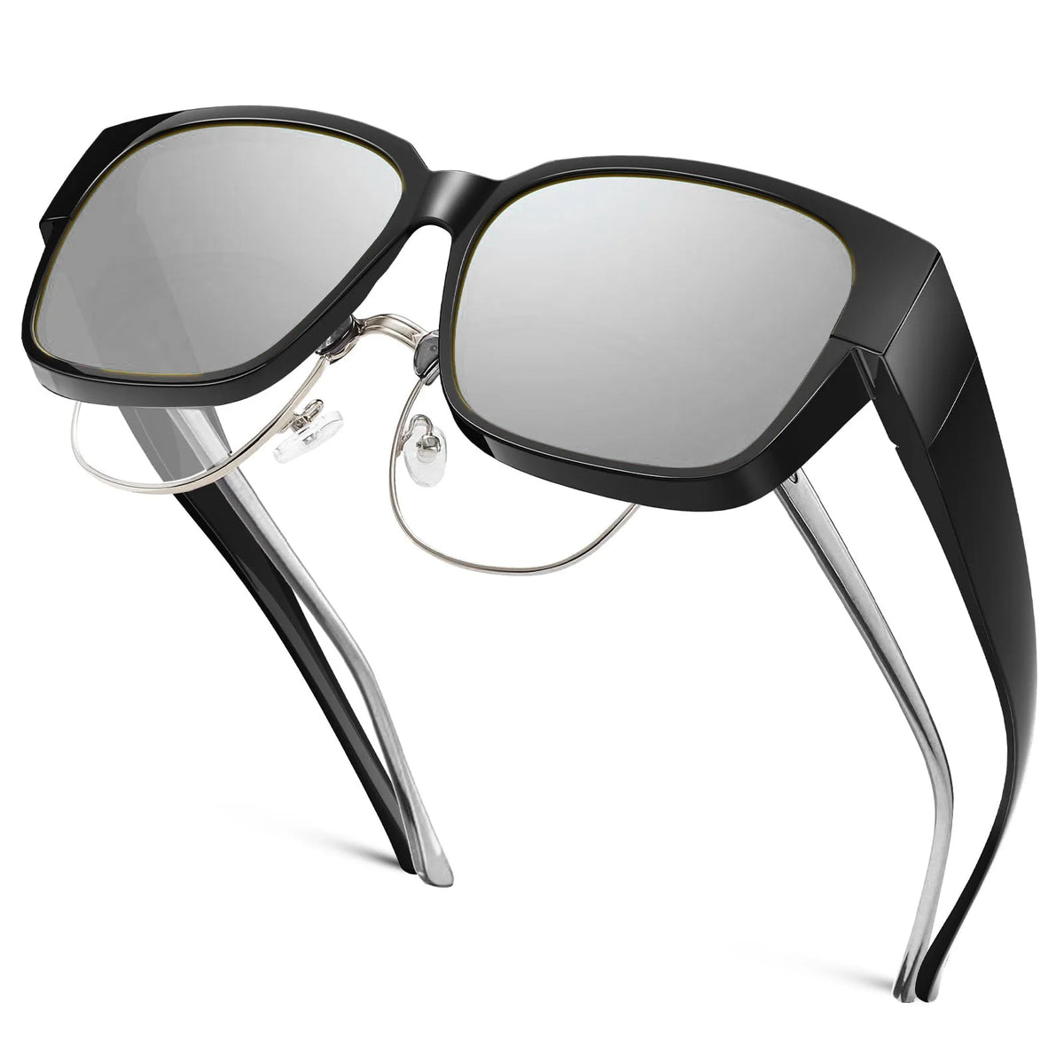 LOR MALE Polarized Fit Over Sunglasses for Men & Women - Oversized Square UV400 Protection Shades, Ultra Lightweight