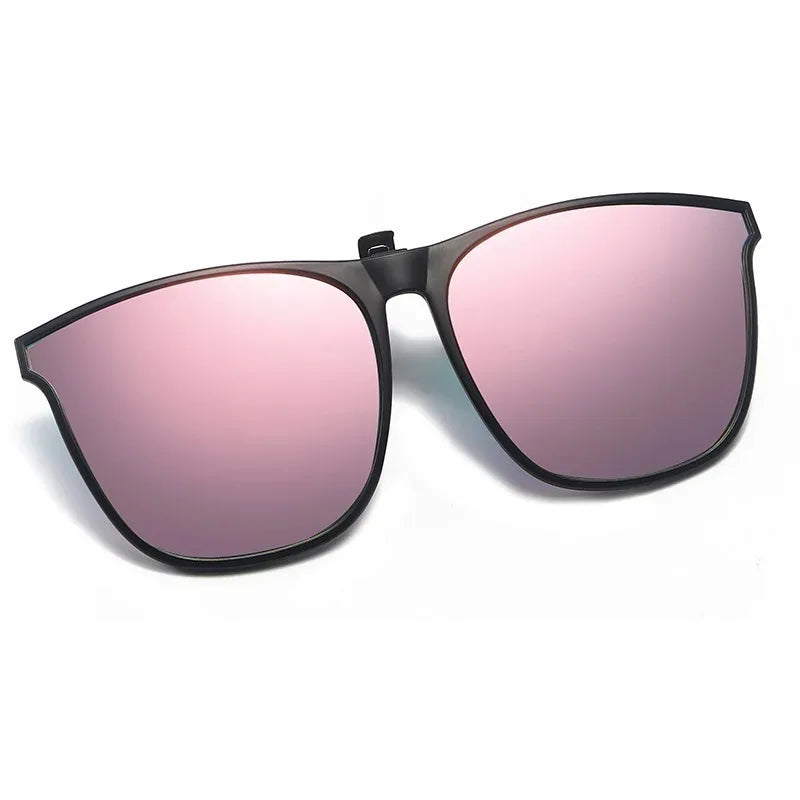 LOR MALE Polarized Clip On Sunglasses Men Car Driver Goggles UV400 Sun Glasses Anti Glare Vintage Square Glasses