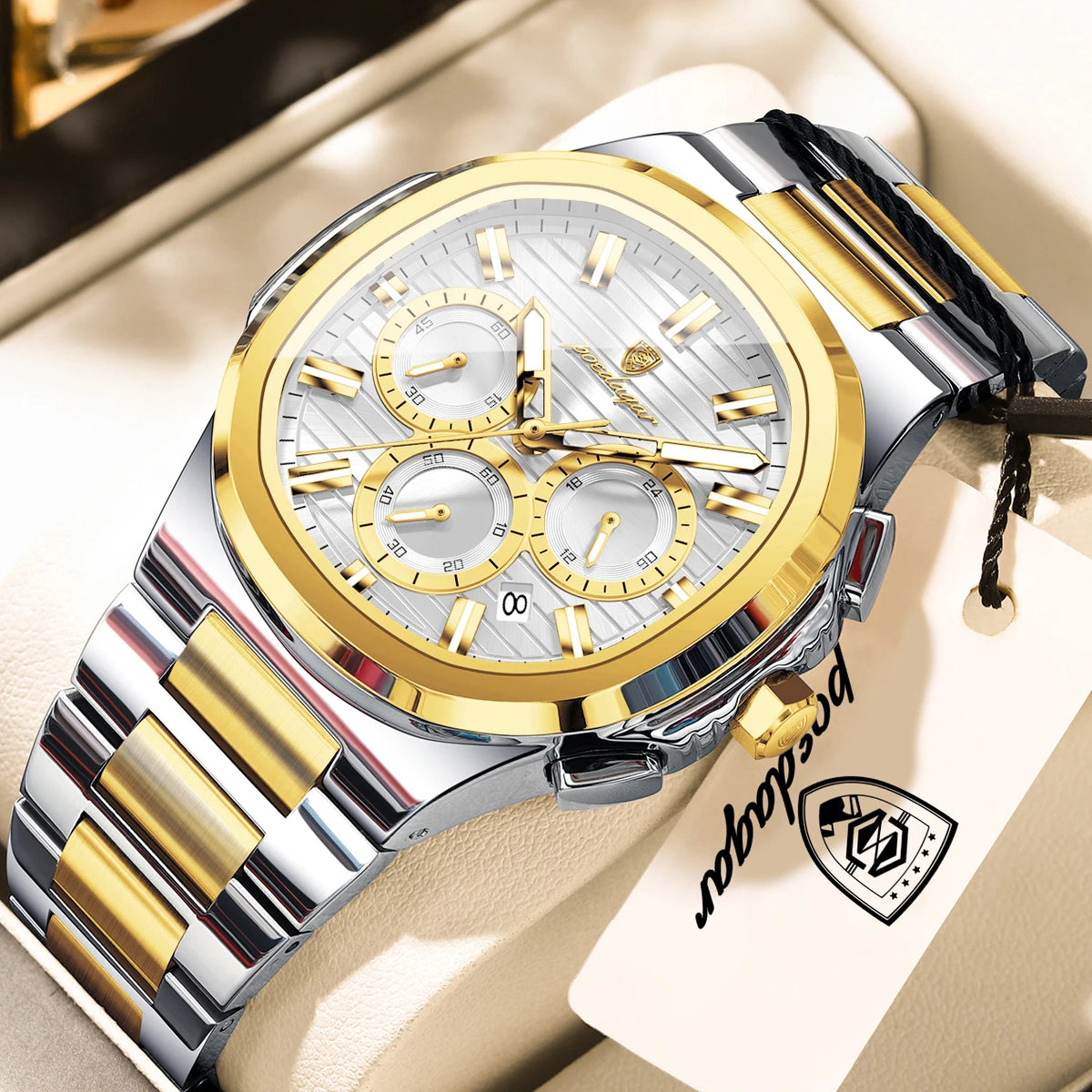 LOR MALE POEDAGAR Top High Quality Man Watch Luminous Waterproof Stainless Steel Men Clock Date Chronograph Quartz Business Men's Watches