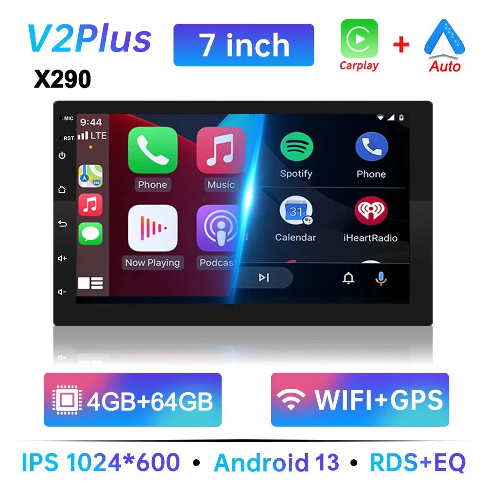 LOR MALE 7/9/10 Inch Universal Android 13 Car Radio 32G/64G Autoradio Android 2 Din Car Radio GPS BT Central Multimedia Smart Car Systems