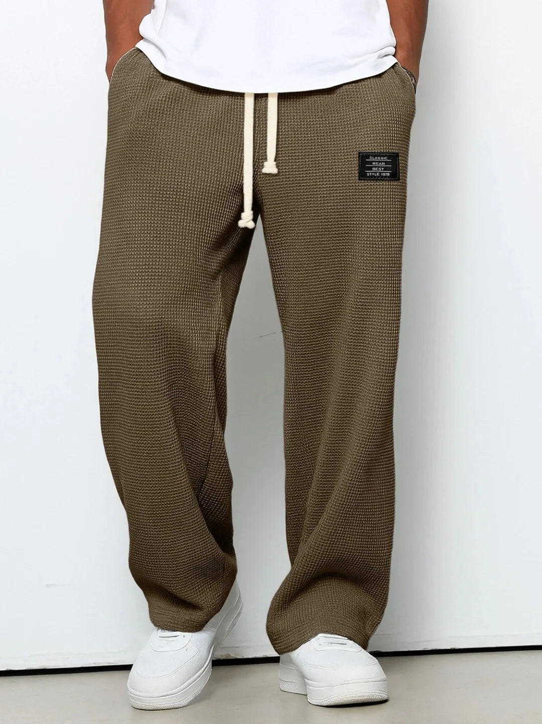 LOR MALE Pant Men 2026 Casual Spring/Autumn Straight-Leg Sweatpants Wide-Leg Elastic Waist Sportswear Pants Men's Clothing