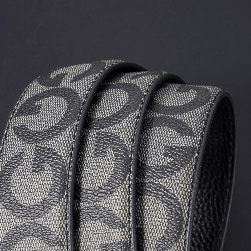 LOR MALE High Quality 3.4cm Leather Men Belt Designer Metal Buckle Business Strap Male Jeans Fashion Accessory
