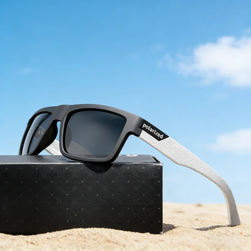 LOR MALE Polarized Square Sunglasses UV400 Black Fashion Shades for Men & Women Ideal for Driving Fishing & Outdoor Sports