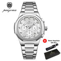 LOR MALE PAAZOMUTop High Quality Man Watch Luminous Waterproof Stainless Steel Men Clock Date Chronograph Quartz Business Men's Watches