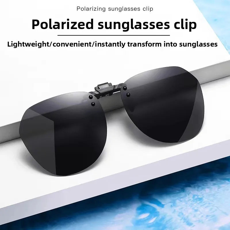 LOR MALE Polarized Sunglasses Clips for Men Classic Anti-UV Driving Sun Glasses Clips for Day and Night Use Outdoor Fishing Lenses