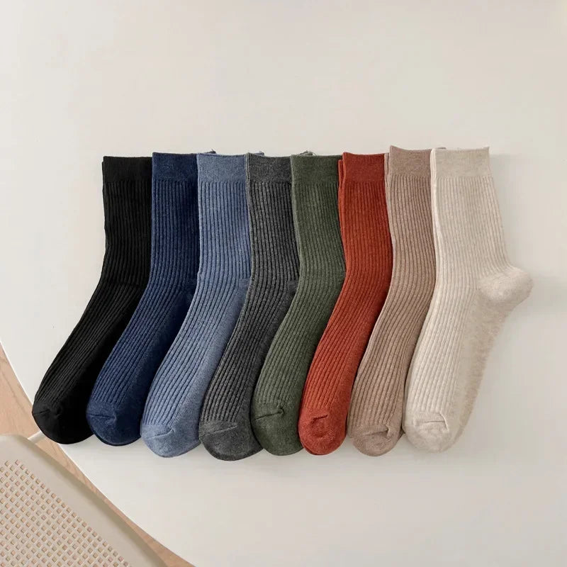 LOR MALE Socks Casual Men Business Male Breathable Elastic Cotton Long Socks Solid