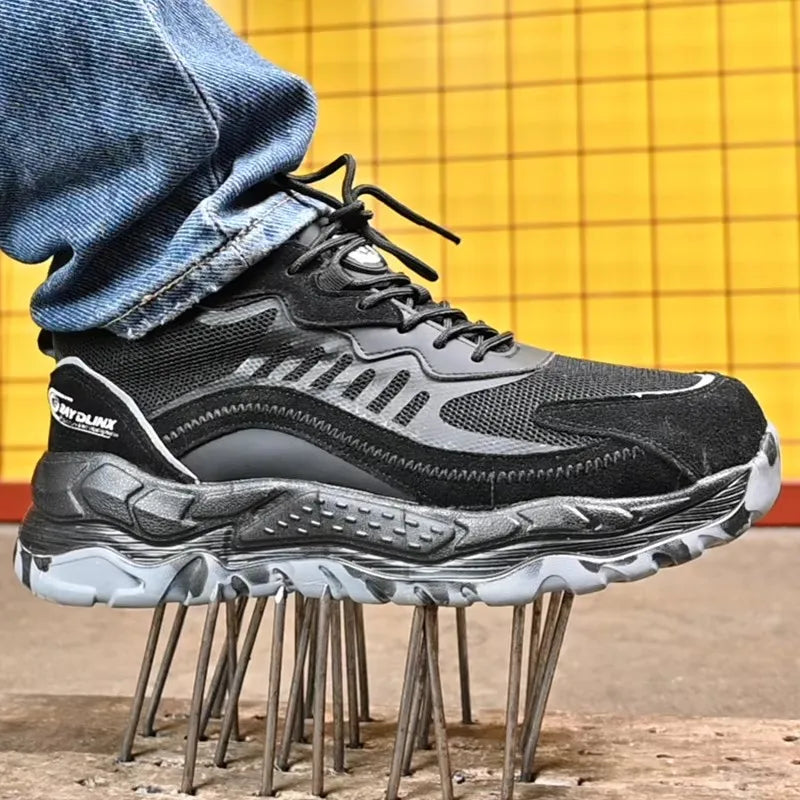 LOR MALE 2026 New Work Boots Safety Steel Toe Shoes Men Boots Anti-Puncture Safety Boots Protective Shoes Sneakers Indestructible Shoes