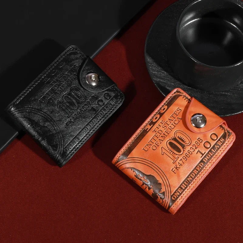 LOR MALE Wallets With 100 US Dollar PatternWallet Male Leather Walet Photo Card