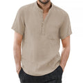 LOR MALE Men's Short Sleeve T-shirt Cotton and Linen Casual Men T-shirts Solid Color Summer Shirt Male Cozy Breathable