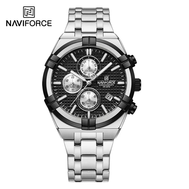 LOR MALE NAVIFORCE Business Men's Quartz Chronograph Elegant Wild Waterproof Date Display Male Wristwatch High Quality Man Watches NF8042
