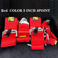 LOR MALE Blue 4 Points Seat Belt 3 Inch Racing Car Safety Belt Harness High Quality Seat Belt Strap Polyester With Quick Release Camlock