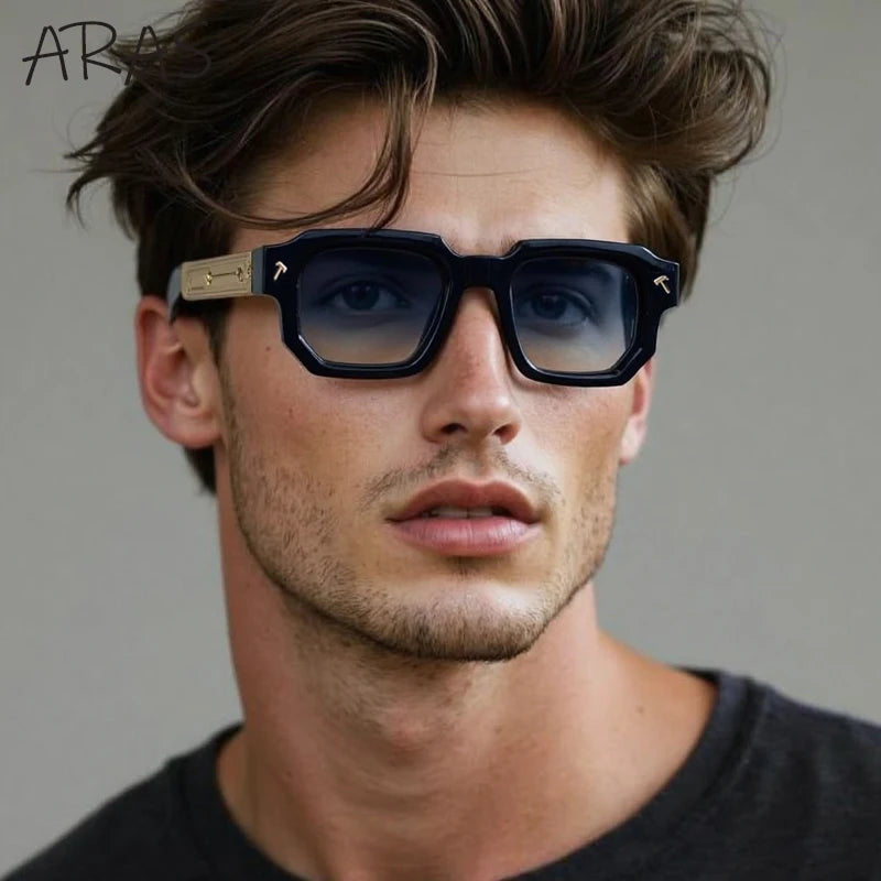 LOR MALE Polarized Square Sunglasses Men 2026 Luxury Brand Vintage Rectangle Sun Glasses Classic Driving Eyewear For Male UV400 Shades