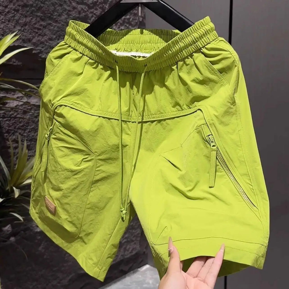 LOR MALE Summer Thin Casual Quick Dry Men's Shorts Breathable Straight Leg Five-Quarter Length Multi-Pocket Design Trendy Brand