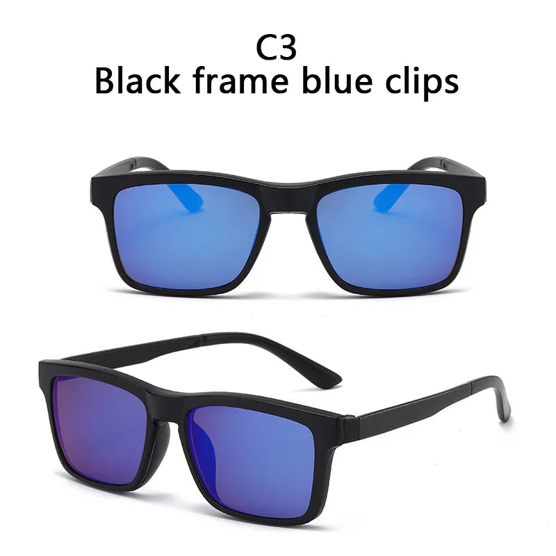 LOR MALE Polarized Sunglasses Men Women 2 In 1 Magnetic Clip On Glasses TR90 Optical Prescription Eyewear Frames Eyeglasses