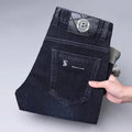 LOR MALE Men's Straight-leg Jeans High-quality Light Luxury Embroidered Casual Versatile Fashion Slimming Smooth Silhouette Style