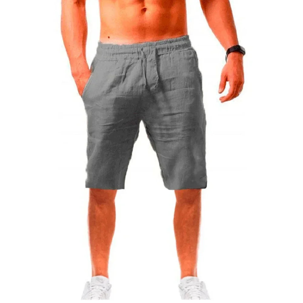 LOR MALE Men's Casual Shorts Loose Sense of texture Short Pants Male Summer Breathable Solid Color Trousers Fitness Streetwear