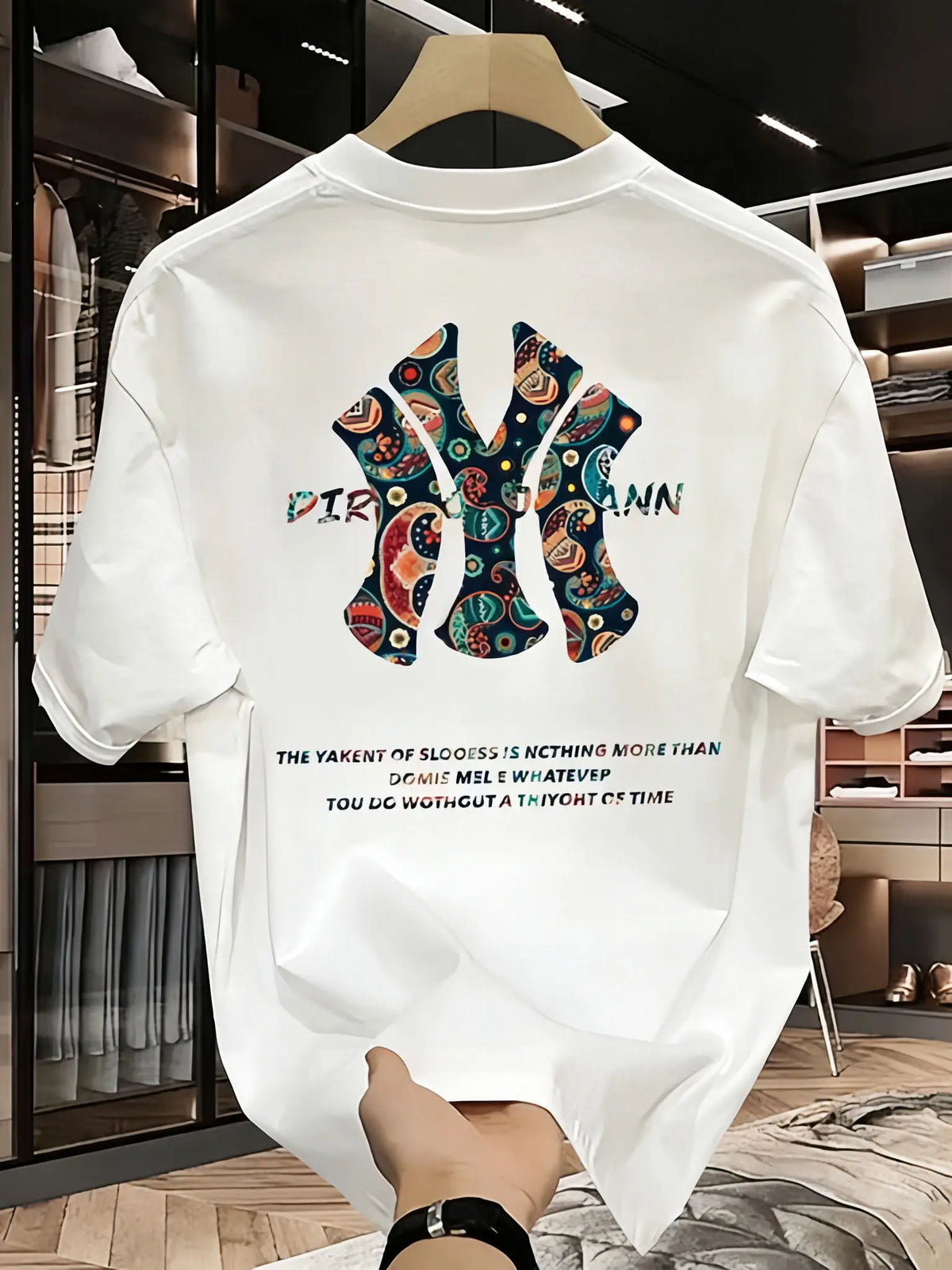 LOR MALE Men's summer printed T-shirt - High-quality, casual, versatile and trendy loose-fitting T-shirt