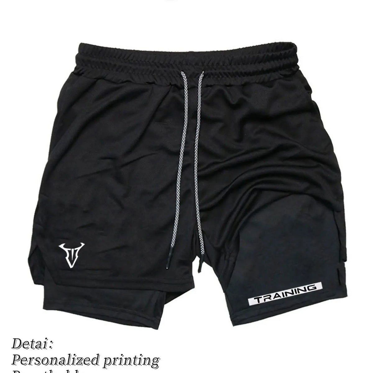 LOR MALE Men Running Shorts 2 in 1 Double-deck Sport Shorts Sportswear Gym Fitness Short Pants Training Jogging Bottom Men's Clothing