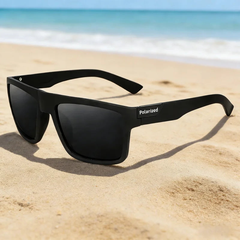 LOR MALE Polarized Square Sunglasses UV400 Black Fashion Shades for Men & Women Ideal for Driving Fishing & Outdoor Sports
