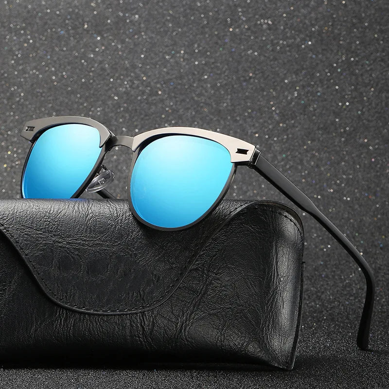 LOR MALE Polarizing Sunglasses Men Small Round Frame Retro Flow Sun Protection UV Glasses Sports Outdoor Travel Eyewear T248