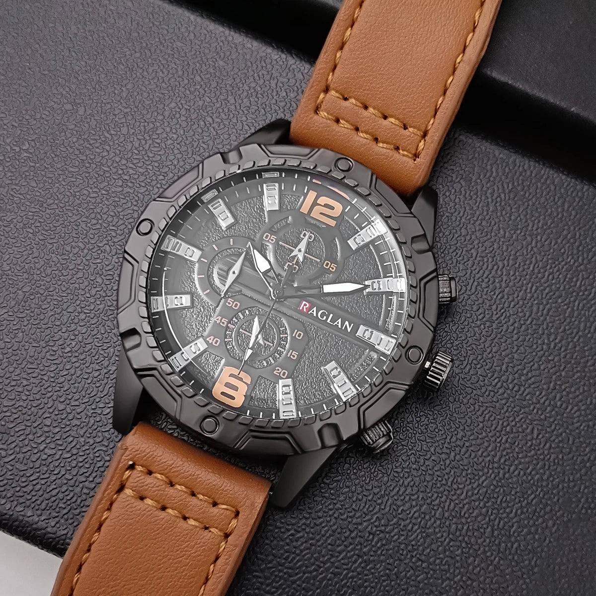 LOR MALE Top Brand Watch Watches Leather Strap Clock Man Wristwatch Gift Relogio