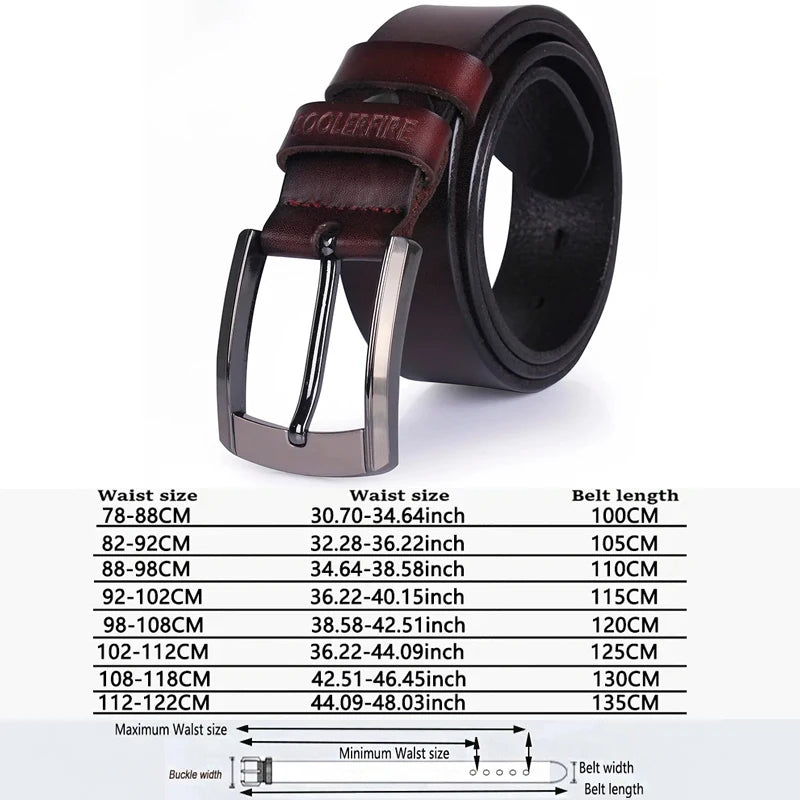 LOR MALE Men High Quality Genuine Leather Belt Luxury Designer Belts Men Cowskin Fashion Strap Male Jeans for Man Cowboy